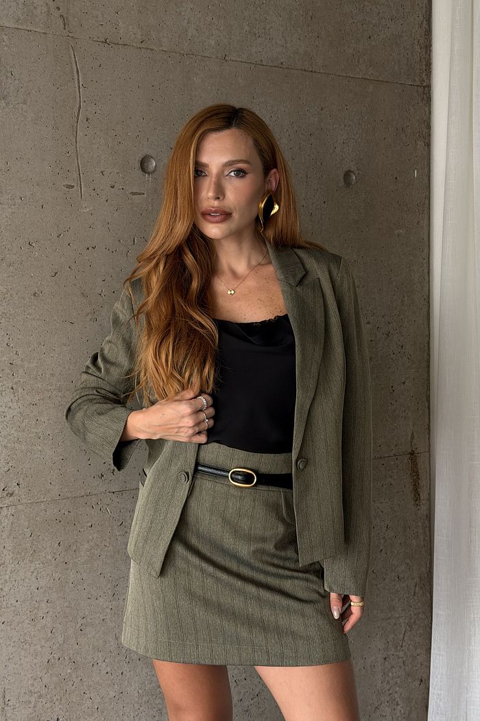 Blazer Jacquard Médio Listrado - Donna Ritz