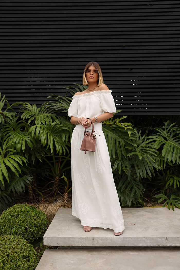 Saia Viscose Bordada - Aurora