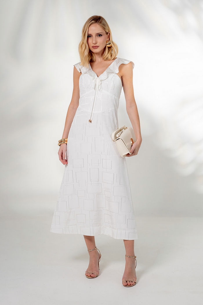 Vestido Viscose Jacquard Flavia -Unique Chic