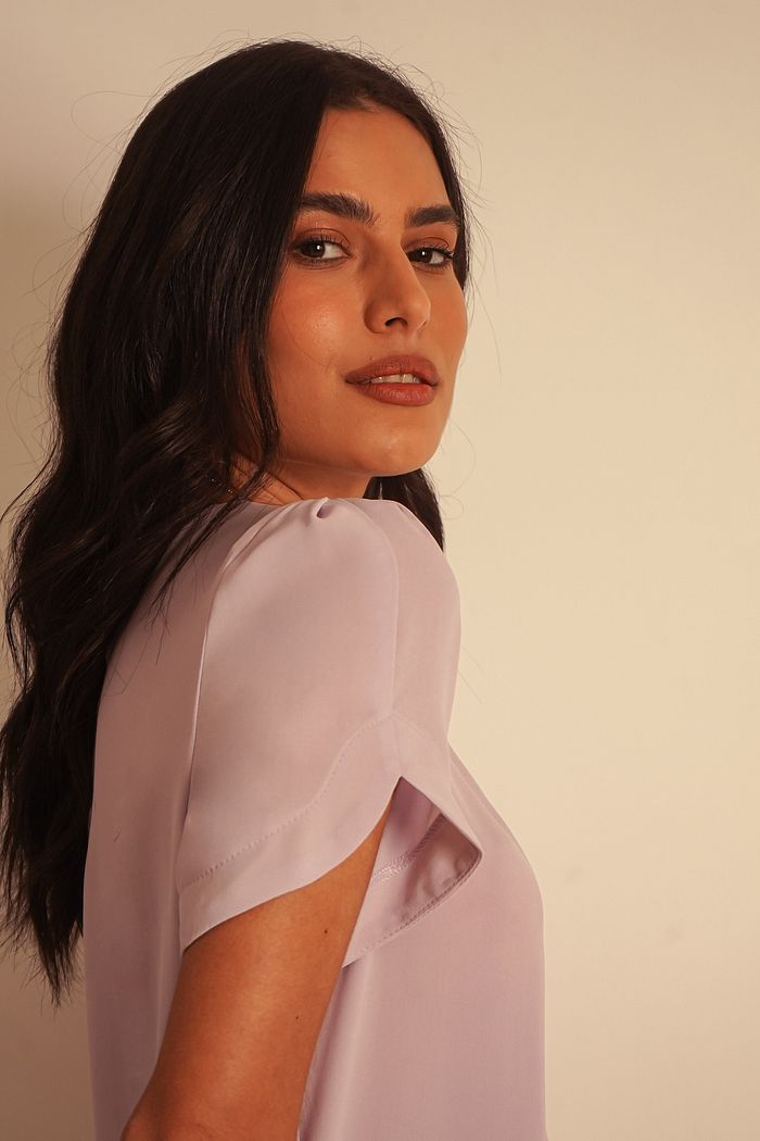 Blusa Crepe Mga Curta- Donna Ritz