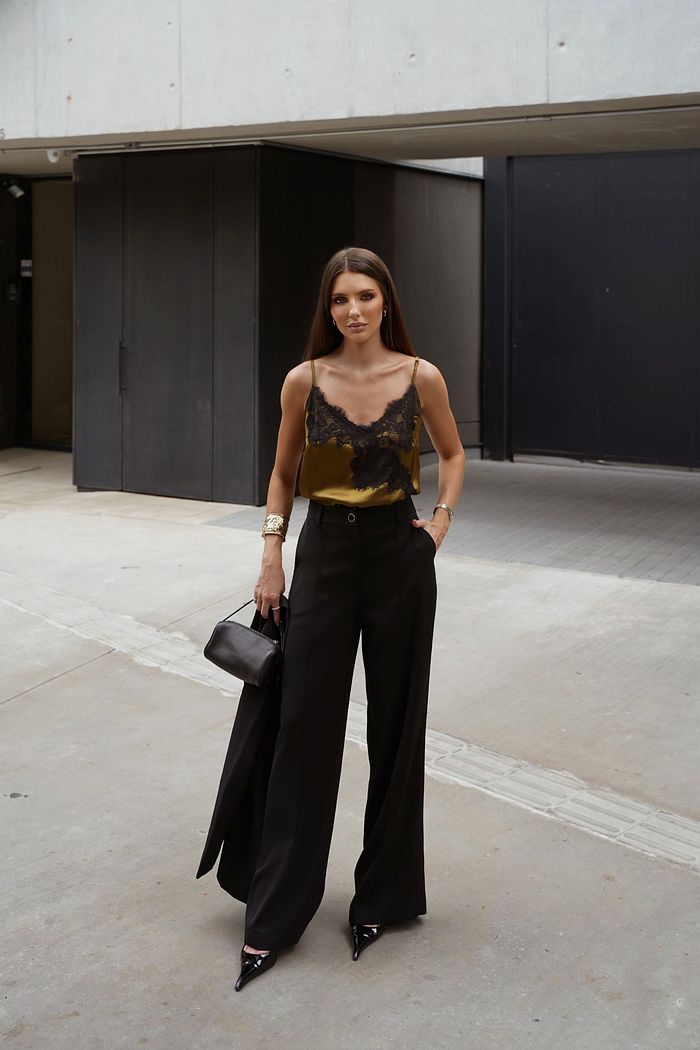 Calça Reta Com Nervura - Doce Flor