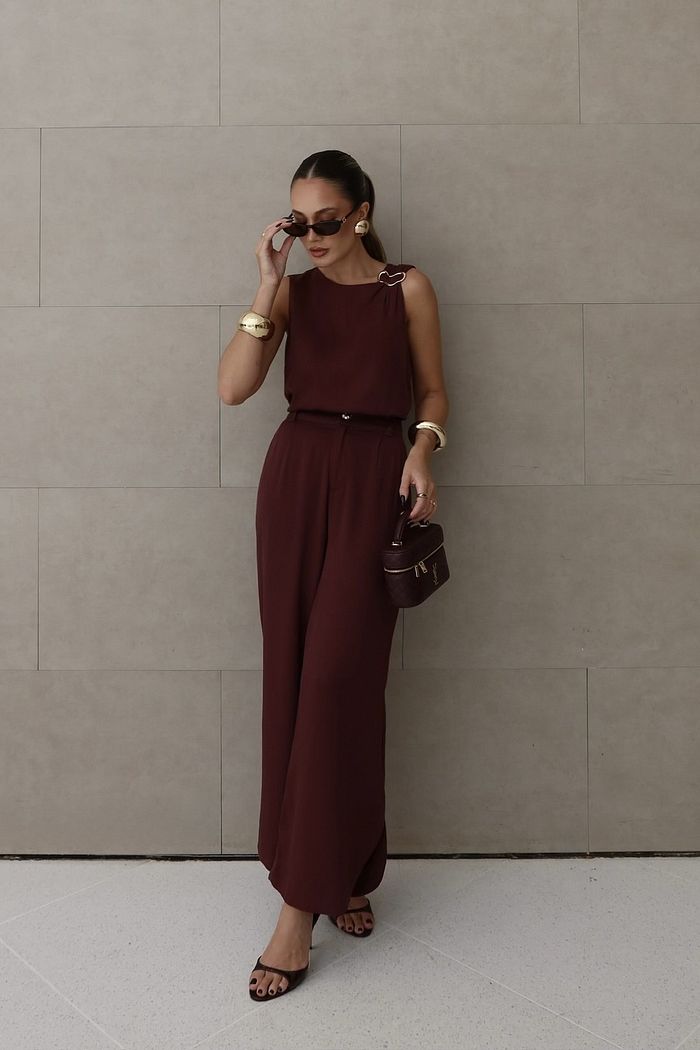 Calça Pantalona Viscose Sarja Botão Orgânico - Milalai