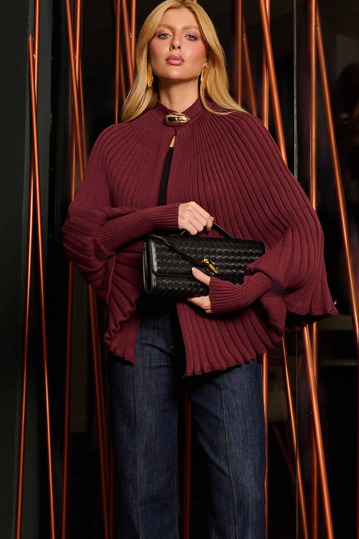 Cardigan Tricot com Broche - Unique Chic