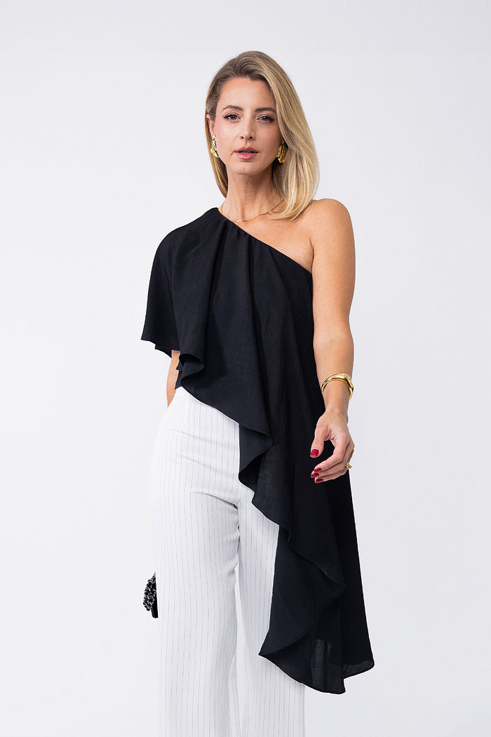 Blusa Assimétrica Viscose Acetinada - Unique Chic