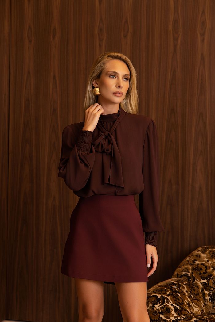 Blusa Gola Lenço Yoryu - Donna Ritz