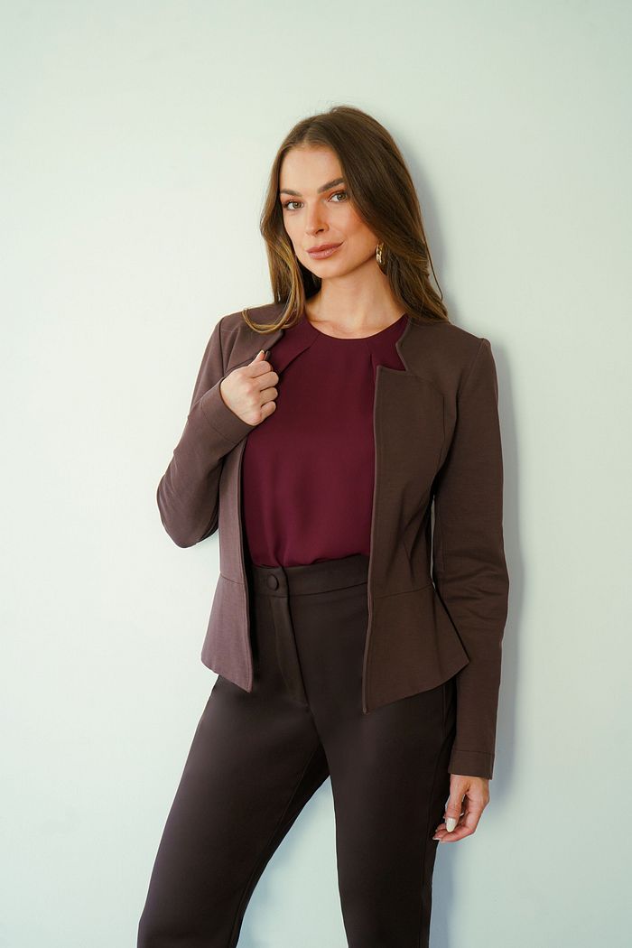 Blazer Spencer Malha Peplum - Donna Ritz