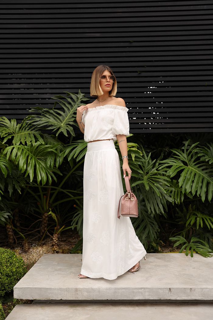 Saia Viscose Bordada - Aurora