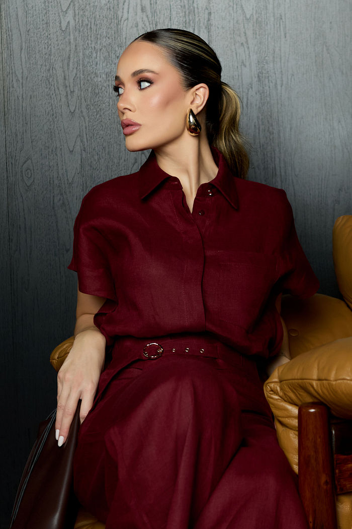 Camisa 100% Linho Bolso - Unique Chic