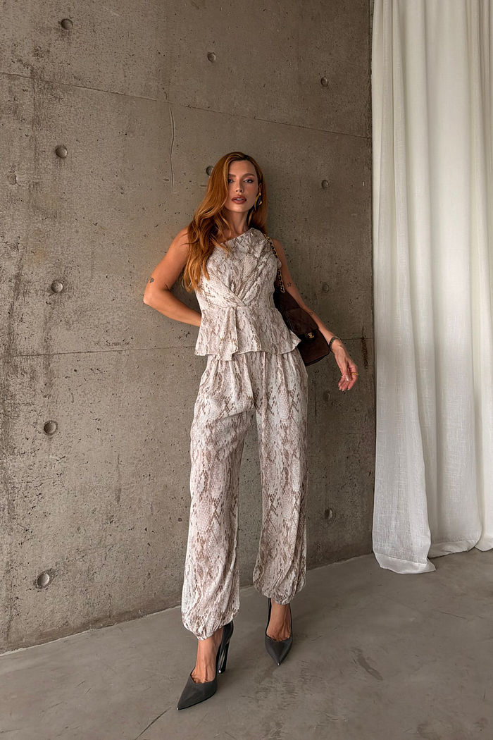 Calça Harem Estampa Cobra - Donna Ritz