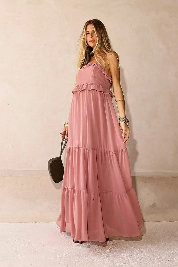 Vestido Longo De Alça Evasê