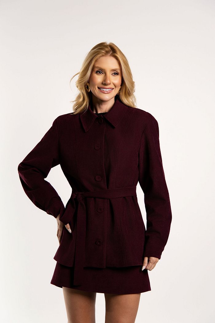 Jaqueta Suede Twill Faixa - Donna Ritz