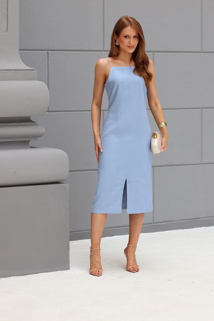 Vestido Midi Com Alças Finas - Doce Flor