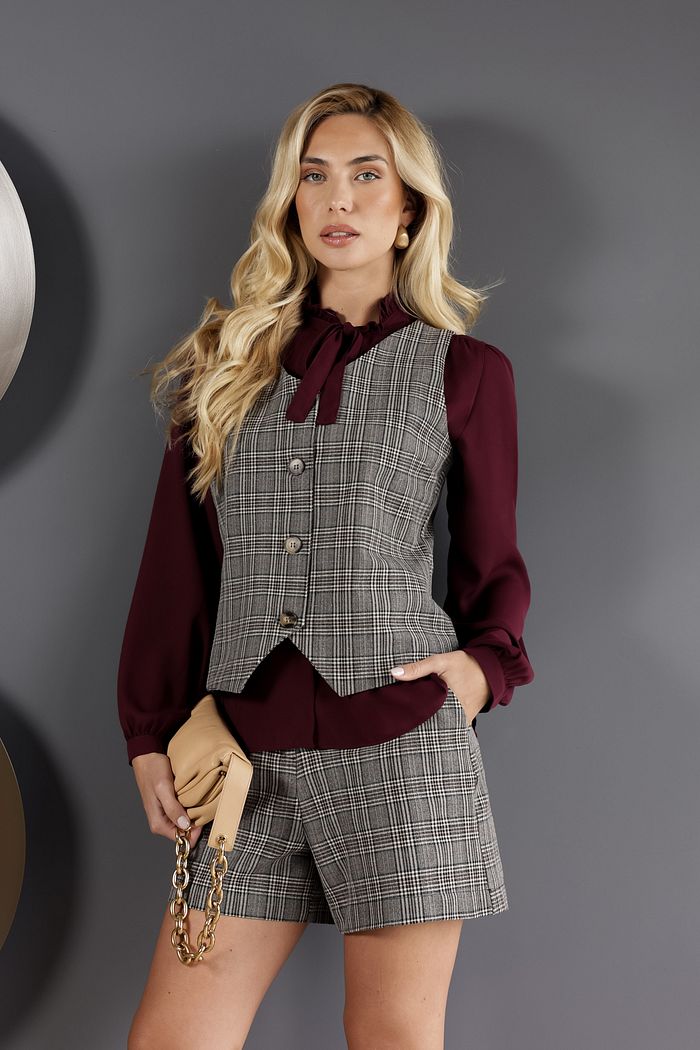 Camisa Social Feminina Gola Laço - Doce Flor