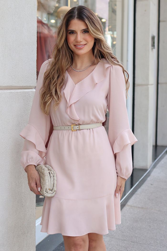 Vestido Com Jabots - Doce Flor