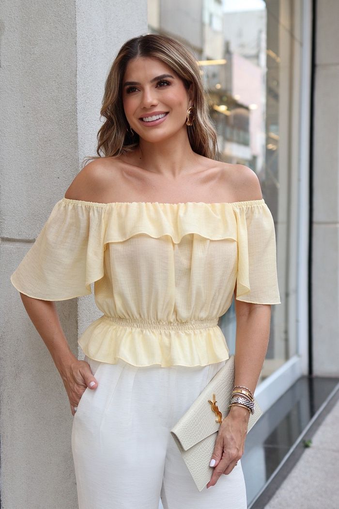 Blusa Ombro a Ombro Babados - Doce Flor