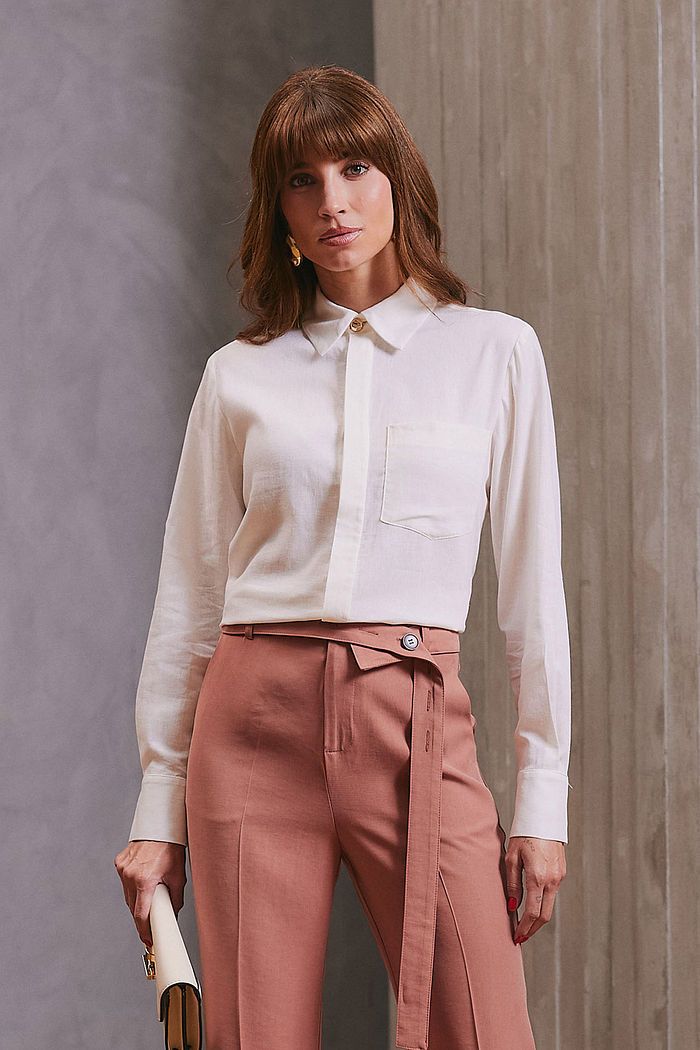 Camisa Feminina Linho Com Viscose - Unique Chic