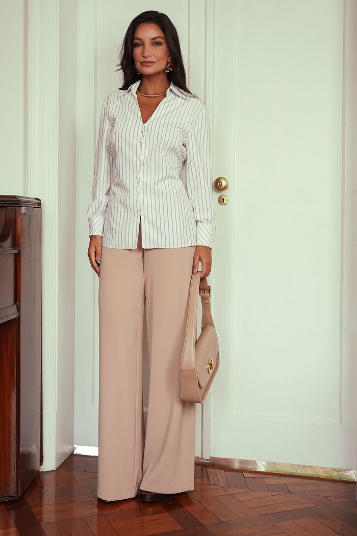 Calça Wide Leg Twill - Donna Ritz