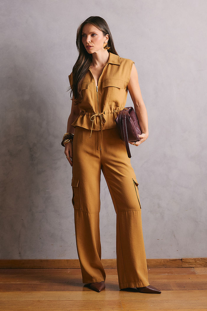 Calça Reta Bolso Cargo - Unique Chic