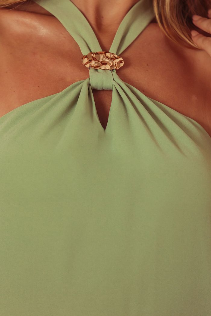 Regata Halter Vazado Aviamento Orgânico - Donna Ritz