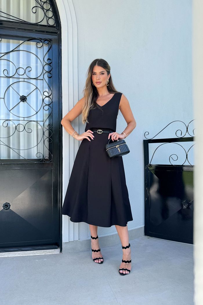 Saia Midi Prega - Doce Flor