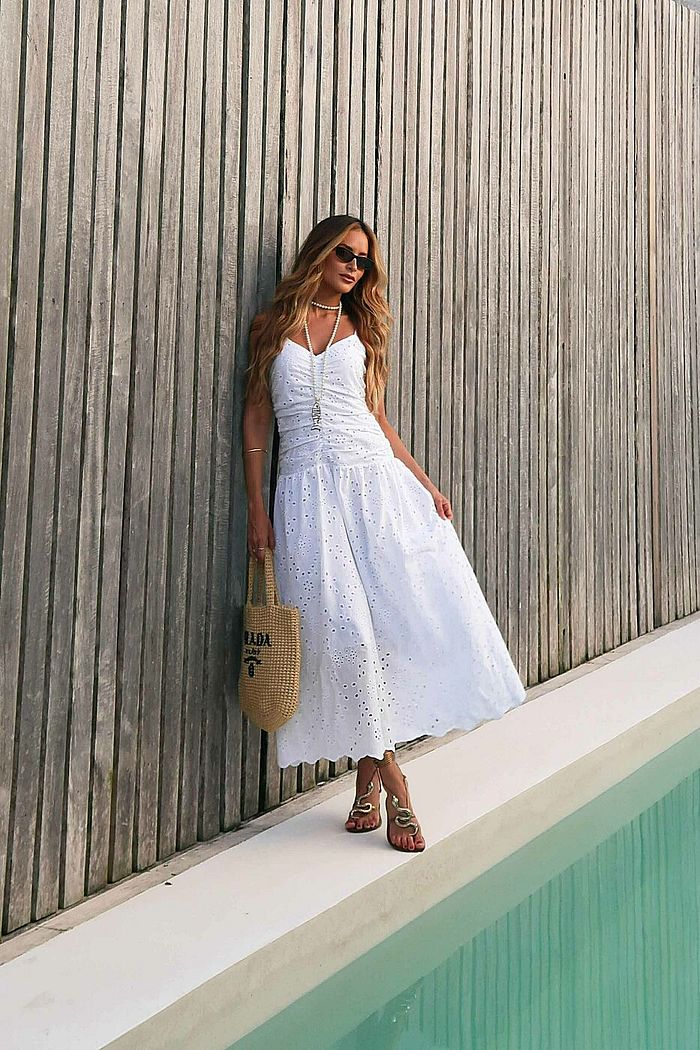 Vestido Midi Bordado Laise