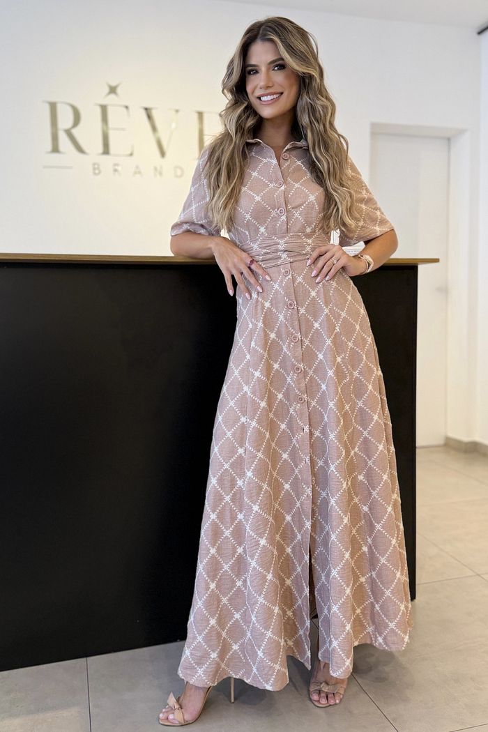 Vestido Longo  Bordado - Brenda