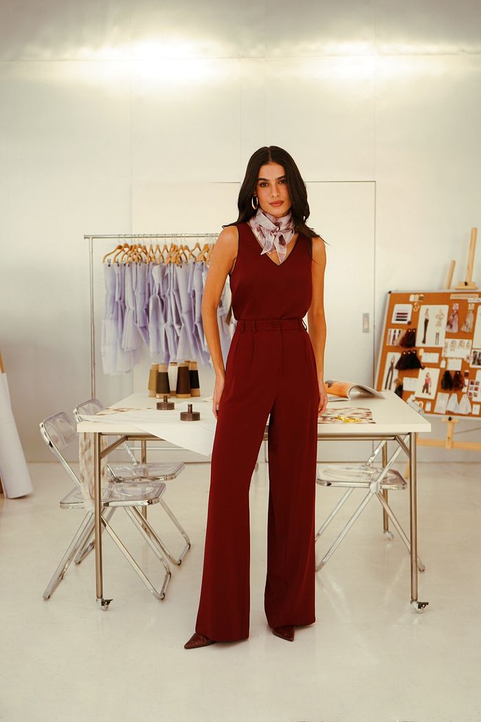 Calça Wide Prega Dupla - Donna Ritz