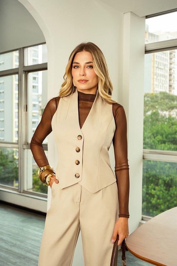 Colete Alfaiataria Botões - Donna Ritz