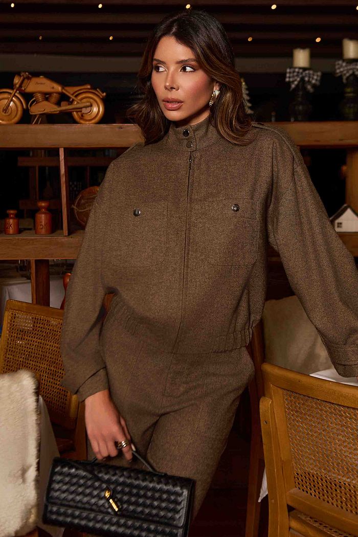 Jaqueta Bomber Com Lã - Unique Chic