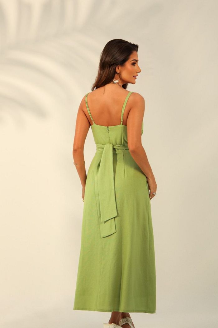 Vestido Midi Linho Misto - Bruna