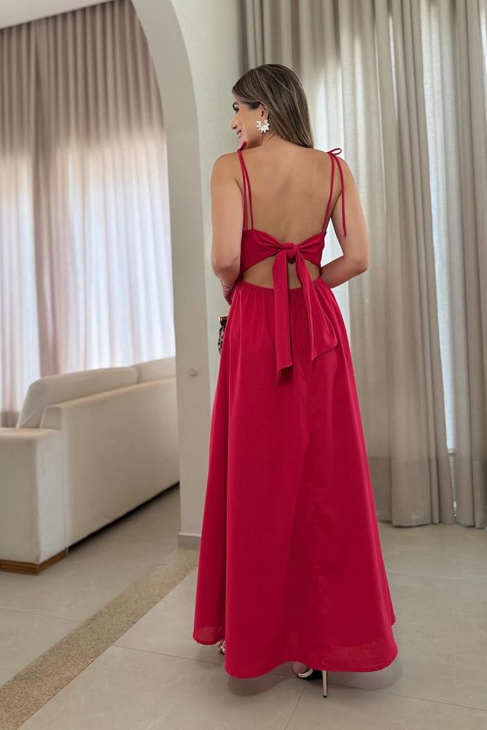 Vestido Viscolinho Amarração Nas Costas - Reve Brand