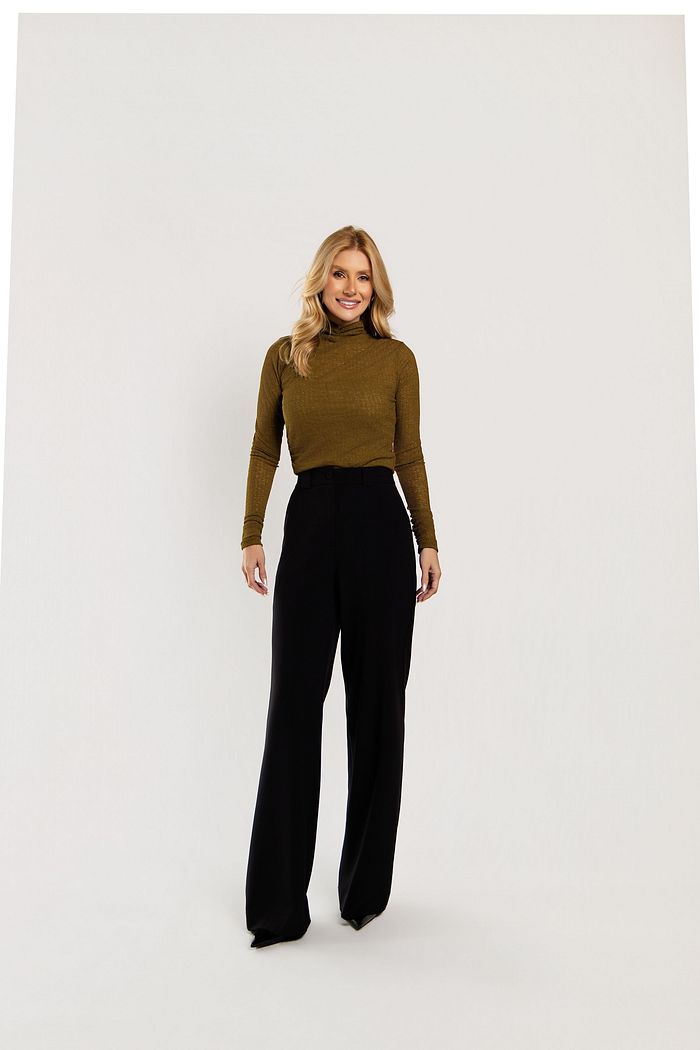 Calça Wide Leg Botão Basic - Donna Ritz