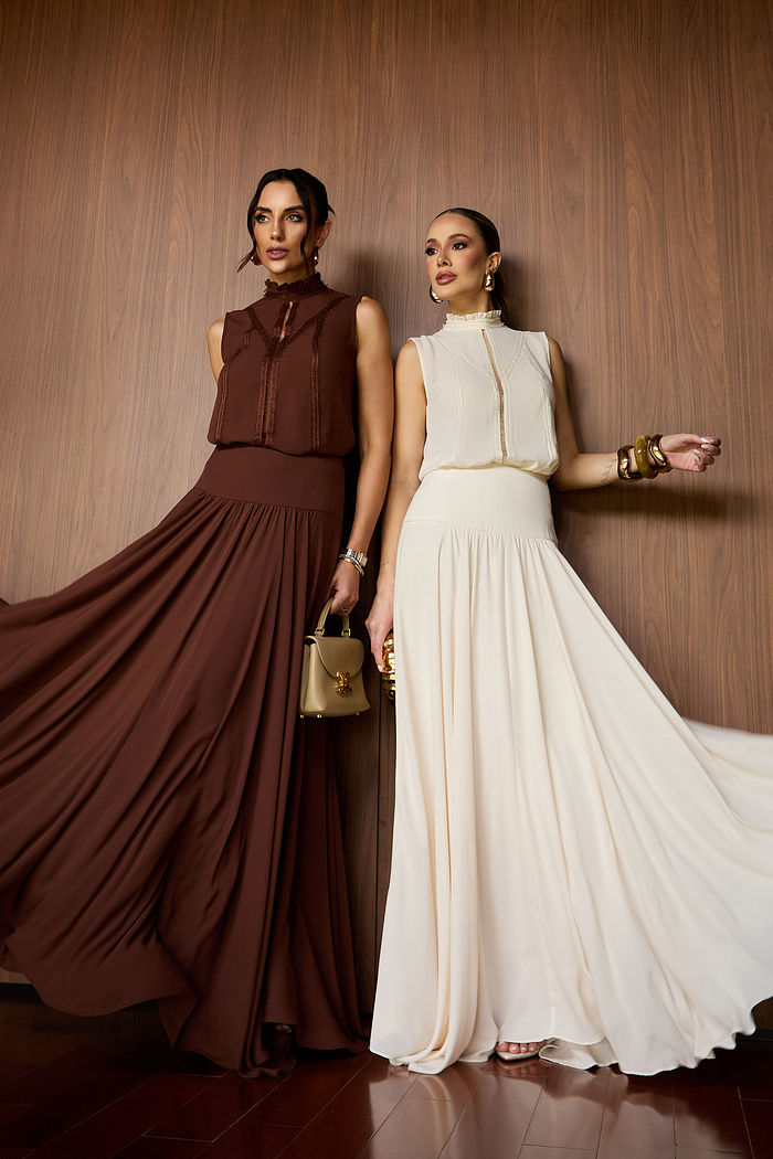 Saia Crepe Godê - Unique Chic