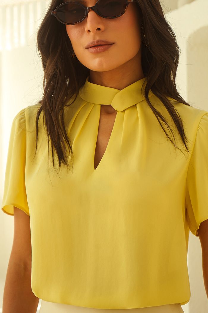 Blusa Gola Transpassada -Donna Ritz