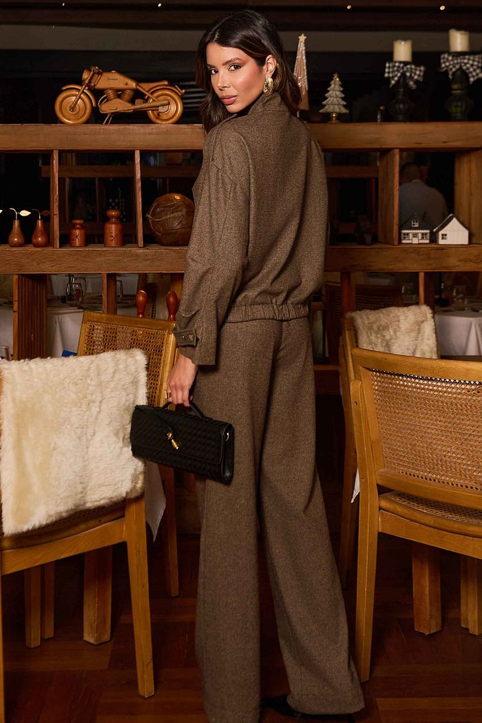 Calça Reta Com Lã - Unique Chic