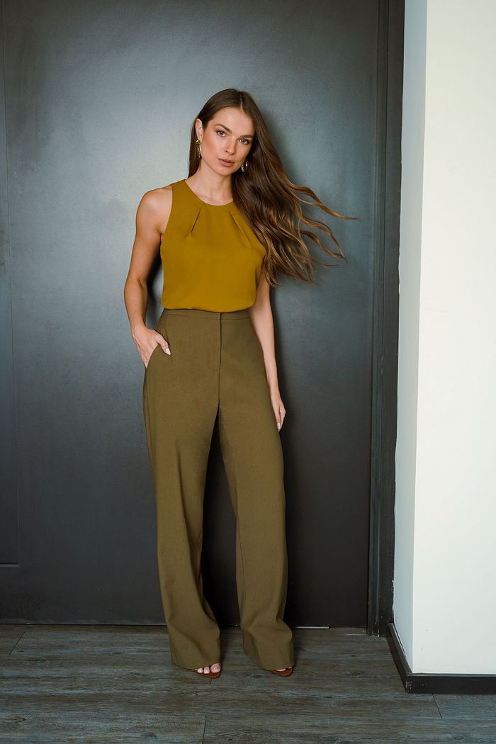 Calça Reta Basic Twill - Donna Ritz