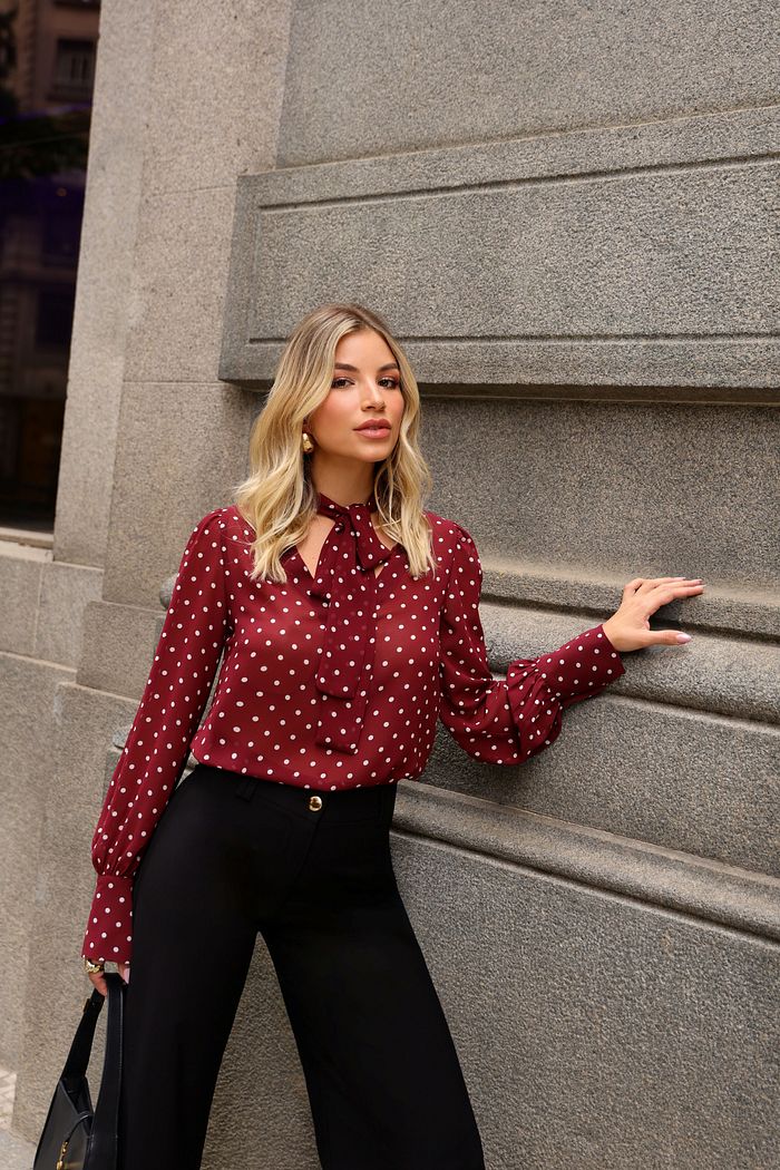 Blusa Crepe Manga Longa Poás - Doce Flor