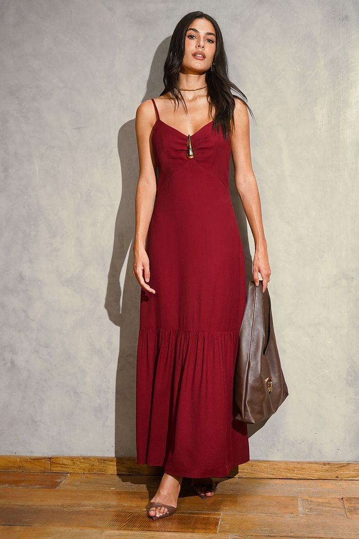 Vestido Longo Aviamento Gota - Donna Ritz