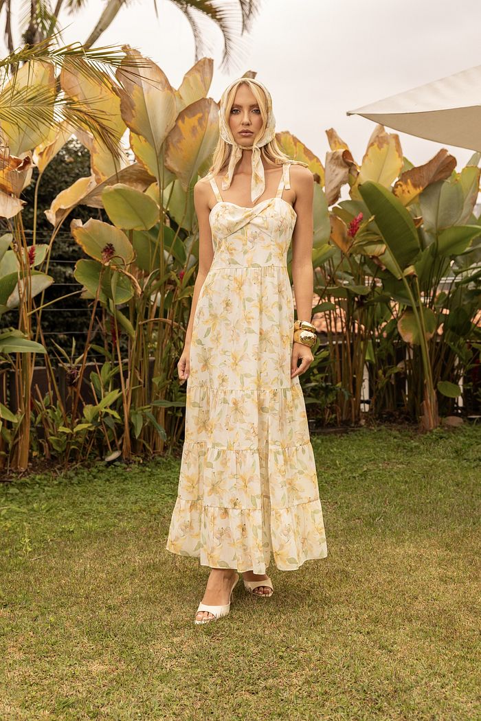 Vestido Longo Floral - Donna Ritz