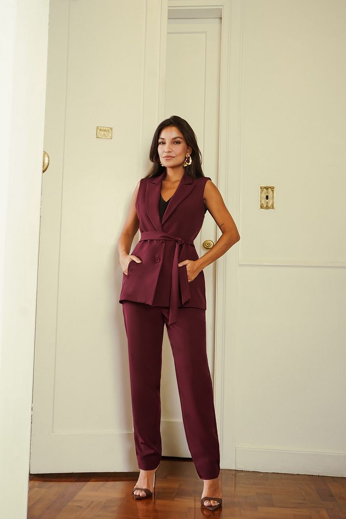 Calça Cenoura Alfaiataria Com Elastano - Donna Ritz