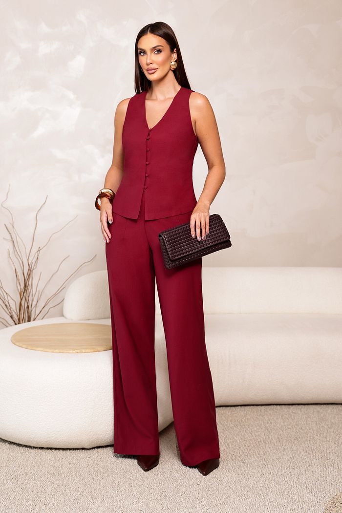 Calça Pantalona Martingale Cós - Doce Flor