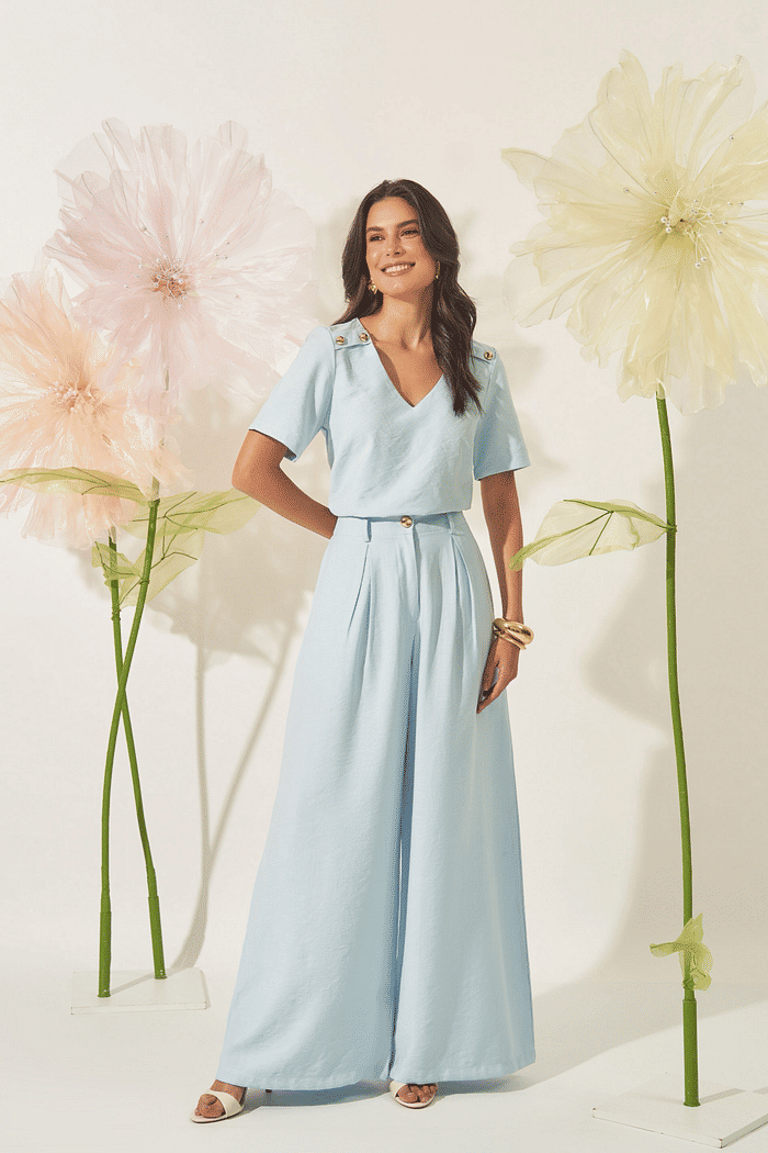 Calça Pantalona Alfaiataria Viscose - Milalai