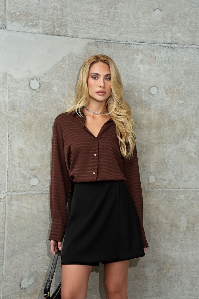 Camisa Crepe Social Maquinetada - Doce Flor