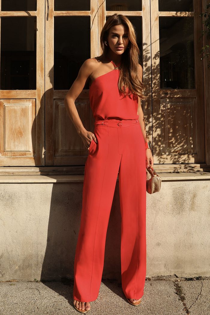 Calça Wide Leg Argola Cós - Doce Flor