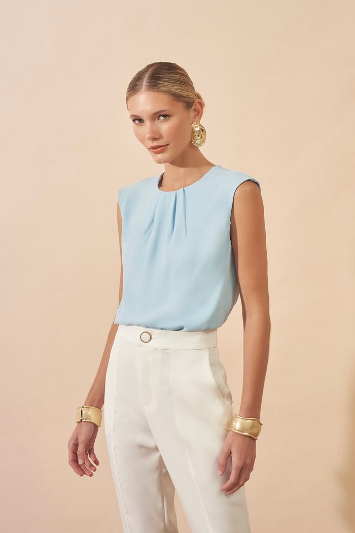 Regata Crepe com Pregas - Milalai