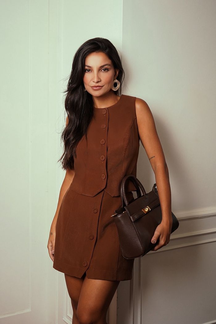 Colete Twill Botões - Donna Ritz