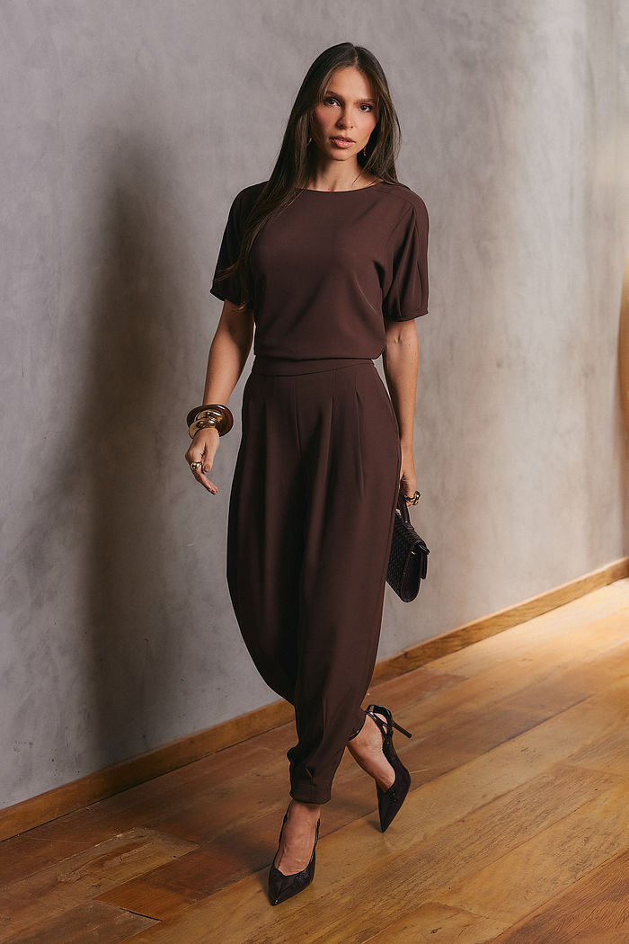 Calça Ballon Feminina Com Pregas - Unique Chic