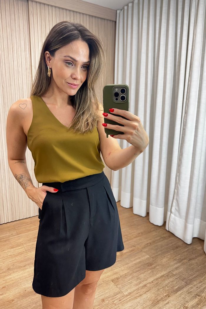 Regata Crepe Cropped Dupla - Donna Ritz