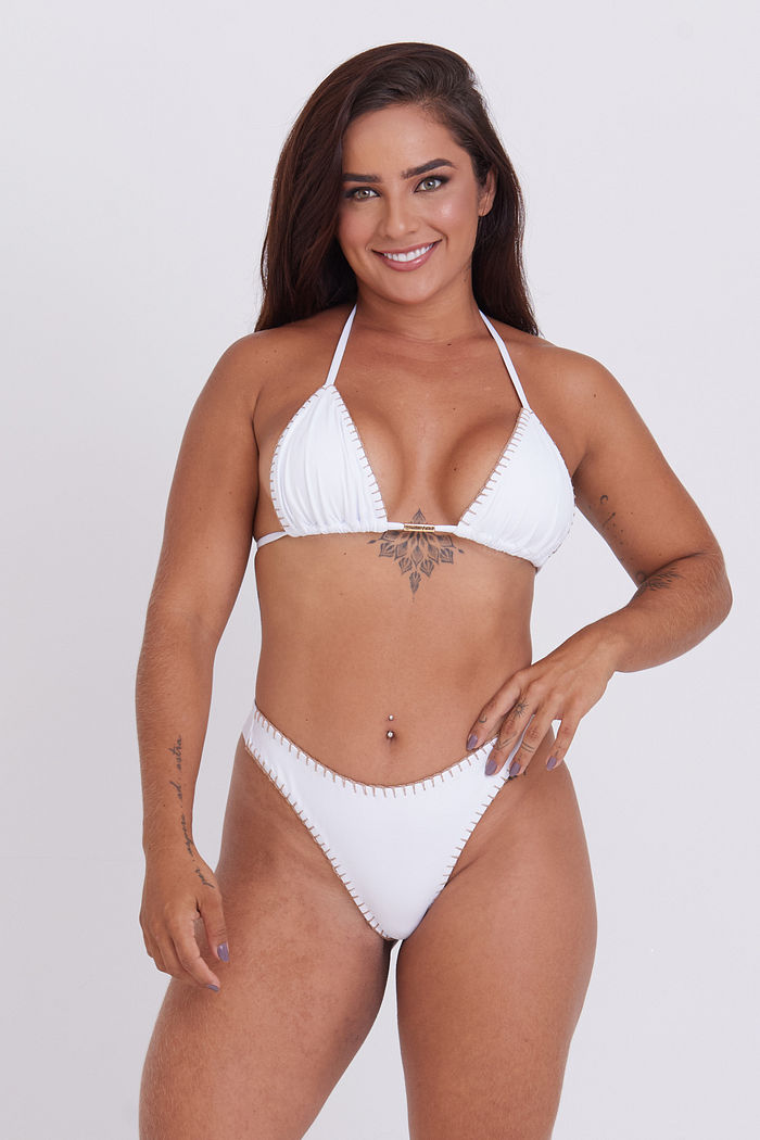 CONJUNTO DIAMANTE | CORTININHA + ASA DELTA DIAMANTE BRANCO