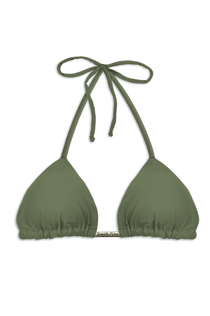 TOP DE BIQUÍNI CORTININHA | VERDE MILITAR